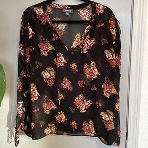 Sheer Floral Blouse